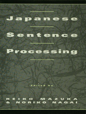 cover image of Japanese Sentence Processing
